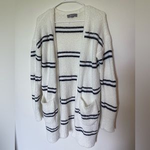 MARLED Women’s Cardigan White & Navy Blue Stripes